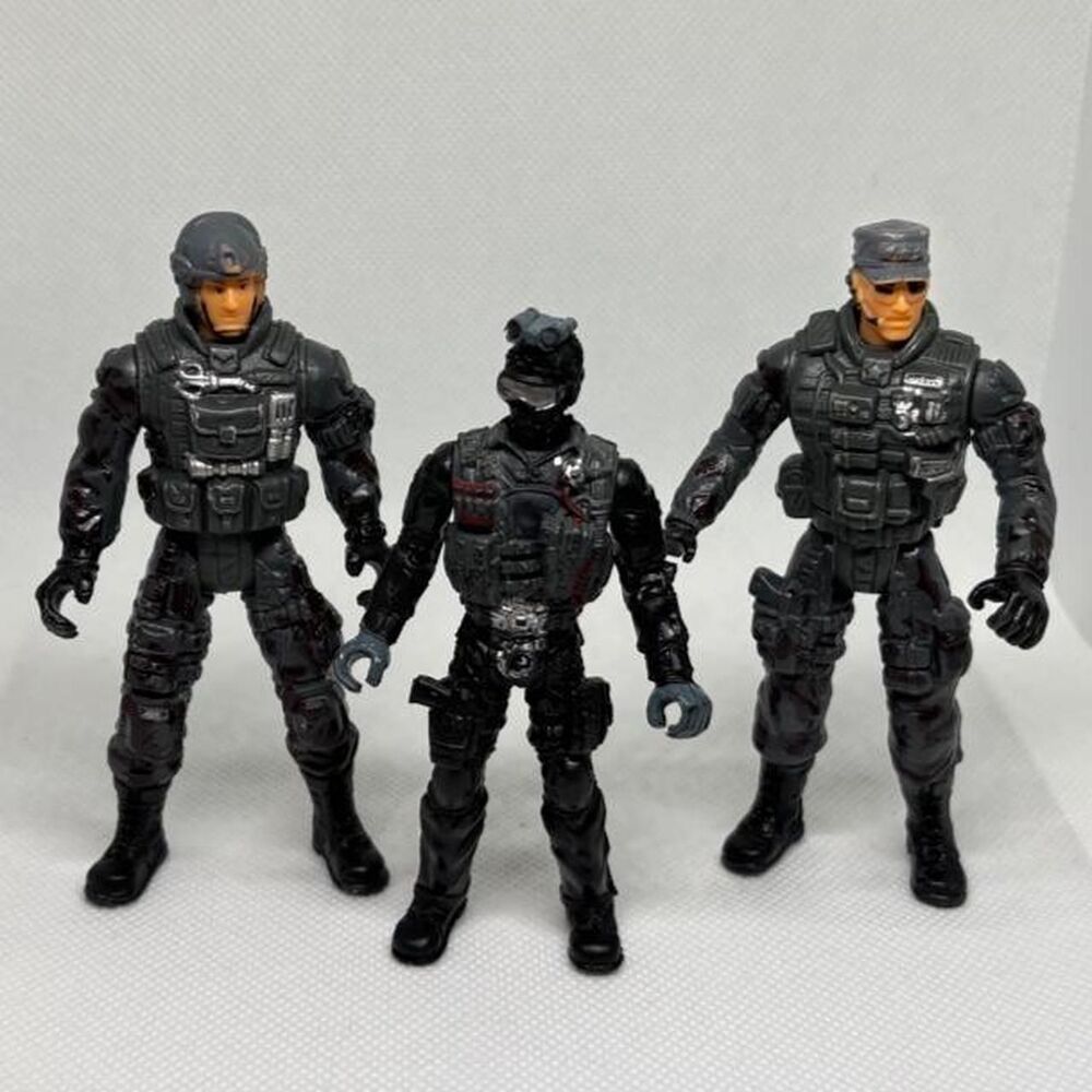 Chap Mei Soldier Force Military Tactical Action Figures 4” SWAT Lot of 3